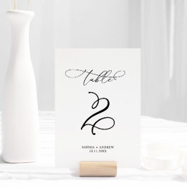 Elegante kalligrafie Trouwtafel nummer 2 Kaart