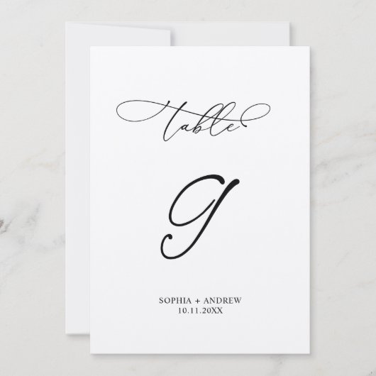 Elegante Kalligrafie Trouwtafel Nummer 9 Kaart (Voorkant)