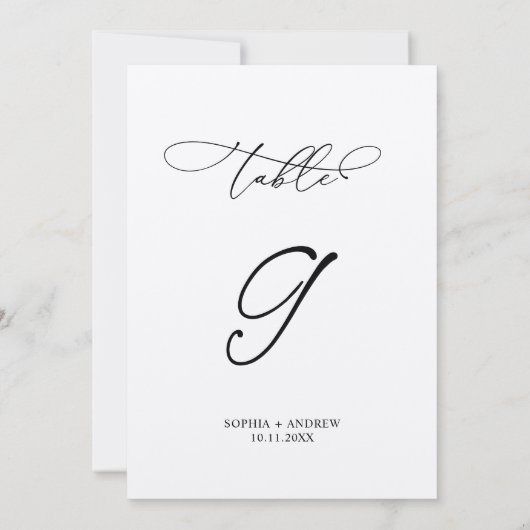 Elegante Kalligrafie Trouwtafel Nummer 9 Kaart (Achterkant)