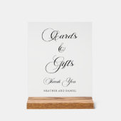 Elegante kalligrafie Trouwtafel Teken Acryl Bord (Voorkant)