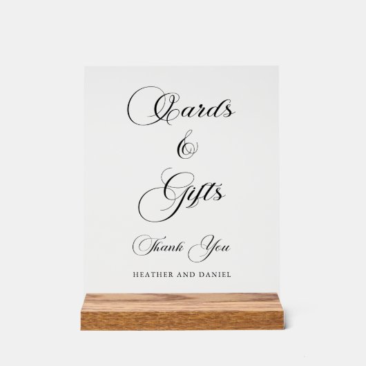 Elegante kalligrafie Trouwtafel Teken Acryl Bord (Voorkant)