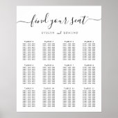 Elegante Kalligrafie Trouwtafel Zitting Grafiek Poster (Voorkant)