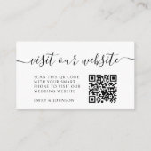 Elegante kalligrafie trouwwebsite RSVP QR-code Informatiekaartje (Achterkant)