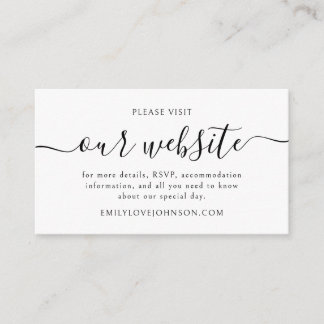 Elegante kalligrafie trouwwebsite RSVP QR-code Informatiekaartje