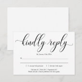Elegante kalligrafie Uitnodiging Beantwoorden Kaar (Voorkant / Achterkant)