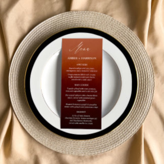 Elegante kalligrafie verbrand Sinaasappel Ombre br Menu