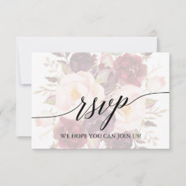 Elegante kalligrafie Vervlogen bloemen website RSV RSVP Kaartje
