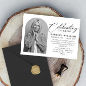 Elegante kalligrafie Viering van het leven Begrafe Kaart