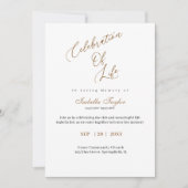 Elegante kalligrafie viering van het leven kaart (Voorkant)