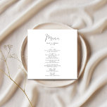 Elegante kalligrafie vierkante bruiloft menu<br><div class="desc">Elegante kalligrafie vierkante bruiloft menu</div>