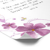 Elegante kalligrafie vlinders in liefdevolle herin poster (Hoek)