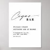 Elegante kalligrafie voorkeur sigaar bar bruiloft  poster (Voorkant)