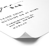 Elegante kalligrafie voorkeur sigaar bar bruiloft  poster (Hoek)