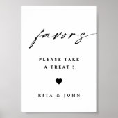 Elegante kalligrafie voorkeur Trouwtafel Teken Poster (Voorkant)