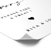 Elegante kalligrafie voorkeur Trouwtafel Teken Poster (Hoek)