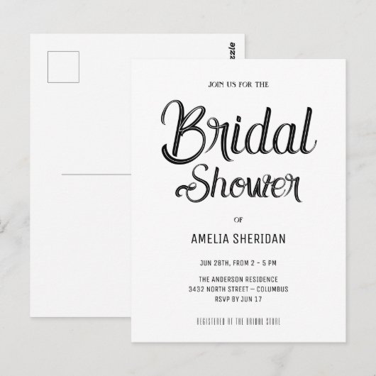 Elegante kalligrafie | VRIJGEZELLENFEEST Briefkaart (Voorkant / Achterkant)