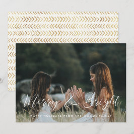 Elegante kalligrafie vrolijk en helder foto feestdagenkaart