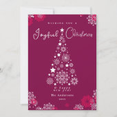 Elegante kalligrafie Vrolijk Kerstfeest Magenta Feestdagenkaart (Voorkant)