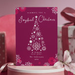 Elegante kalligrafie Vrolijk Kerstfeest Magenta Feestdagenkaart<br><div class="desc">Vier het seizoen met deze vrolijke kerstkaart in een levendige Viva Magenta kleur. Deze design sjabloon combineert feestelijke charme met moderne elegantie, waardoor het de perfecte keuze is voor het verspreiden van feestvreugde. Personaliseer uw boodschap en laat uw kerstgroeten opvallen met deze opvallende en stijlvolle kaart. De douaneorden zijn Welkom,...</div>
