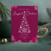 Elegante kalligrafie Vrolijk Kerstfeest Magenta Feestdagenkaart