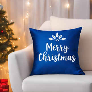 Elegante kalligrafie Vrolijk kerstscript familie Kussen