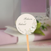 Elegante kalligrafie Waterverf Bloemenbruiloft Ronde Sticker