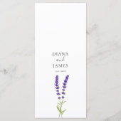 Elegante kalligrafie Waterverf lavendel bruiloft Menu (Achterkant)