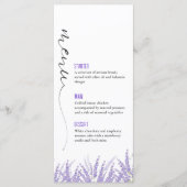 Elegante kalligrafie Waterverf lavendel bruiloft Menu (Voorkant)