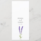 Elegante kalligrafie Waterverf lavendel bruiloft Menu (Achterkant)