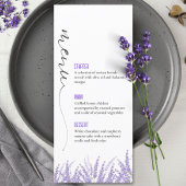 Elegante kalligrafie Waterverf lavendel bruiloft Menu