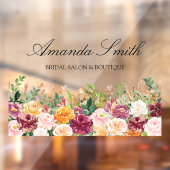 Elegante kalligrafie waterverf roos bloem bloemstu raamsticker (Vel 2)