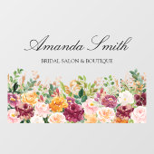 Elegante kalligrafie waterverf roos bloem bloemstu raamsticker (Vel)