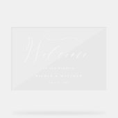 Elegante kalligrafie Welkom Bruiloft Acryl teken Acryl Bord (Voorkant)