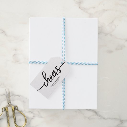 Elegante kalligrafie wijnfleslabels met de boodsch cadeaulabel (Met Touw)