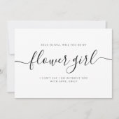 Elegante kalligrafie Wil jij mijn bloemenmeisje zi Notitiekaartje (Voorkant)