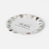 Elegante kalligrafie Winter Greenery Vrijgezellenf Papieren Bordje (Gekanteld)