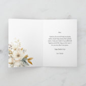 Elegante kalligrafie Witte Bloemen Moederdag Kaart (Binnen)