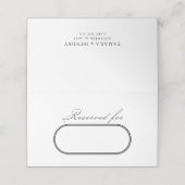 Elegante kalligrafie witte bruiloft gereserveerd plaatskaartje (Buitenkant ongevouwen)