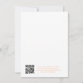 Elegante kalligrafie witte perzik bruiloft QR-code Kaart (Achterkant)