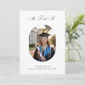 Elegante kalligrafie Ze deed het Afstudeerfoto Kaart (Staand voorkant)