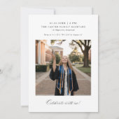 Elegante kalligrafie Ze deed het Afstudeerfoto Kaart (Achterkant)