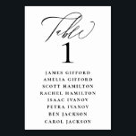 Elegante kalligrafie Zitplaatskaart Kaart<br><div class="desc">Elegante kalligrafie "tafel",  met gastennamen vermeld en tafelnummer,  trouwtafel nummer zitkaart.</div>