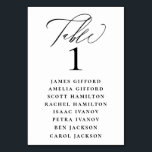 Elegante kalligrafie Zitplaatskaart Kaart<br><div class="desc">Elegante kalligrafie "tafel",  met gastennamen vermeld en tafelnummer,  trouwtafel nummer zitkaart.</div>