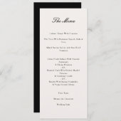 Elegante kalligrafie zwart bruiloft diner menu (Voorkant / Achterkant)
