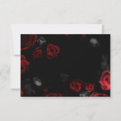 Elegante kalligrafie zwart en rood Bloemen bruilof RSVP Kaartje (Achterkant)