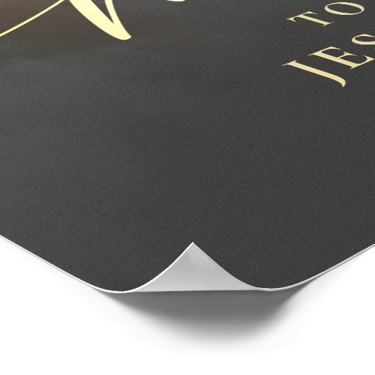 Elegante kalligrafie zwart & goud foto huwelijk poster (Hoek)