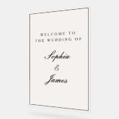 Elegante kalligrafie zwart Lijst welkom bruiloft Acryl Bord (Hoek)