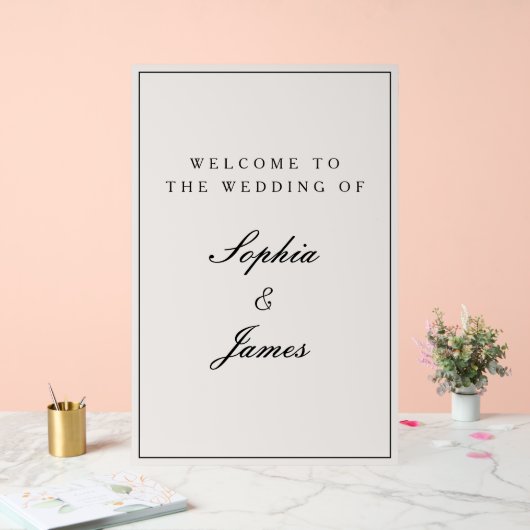 Elegante kalligrafie zwart Lijst welkom bruiloft Acryl Bord (Huwelijk)