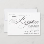 Elegante kalligrafie zwart Stropdas bruiloft recep Kaart (Voorkant)