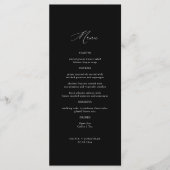 Elegante Kalligrafie Zwart Trouwmenu Menu (Voorkant)
